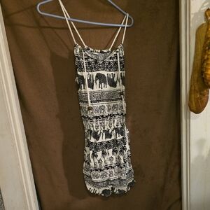 Black and White Elephant Print Dress